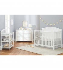 3 Piece Crib Changing Station 6 Drawer Dresser Nursery Furniture Set White