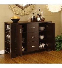 Modern Dining Buffet Sideboard Server in Cappuccino Finish