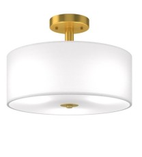 Modern 3-Light Ceiling Mount Glass Pendant Drum Lamp Chandelier White Bronze