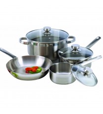 7-Piece Cookware Set Constructed in 18/10 Stainless Steel