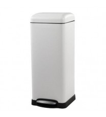 8-Gallon Retro Stainless Steel Step-On Trash Can in White Finish