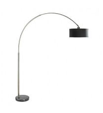 Modern 81-inch Tall Arch Floor Lamp with Black Drum Shade and Marble Base