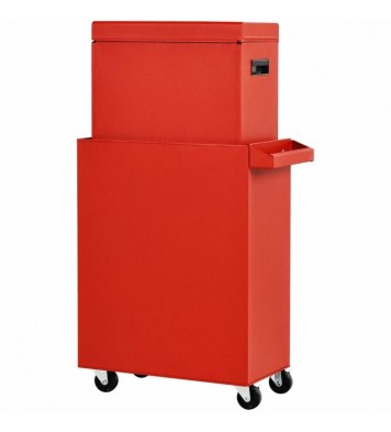 Red Heavy Duty Steel Lockable Rolling Tool Chest Mobile Garage Storage Cart