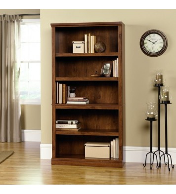 5-Shelf Bookcase in Medium Brown Oak Finish