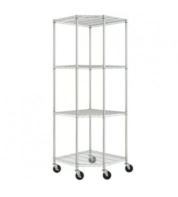 Heavy Duty 4-Tier Corner Storage Rack Shelving Unit with Casters