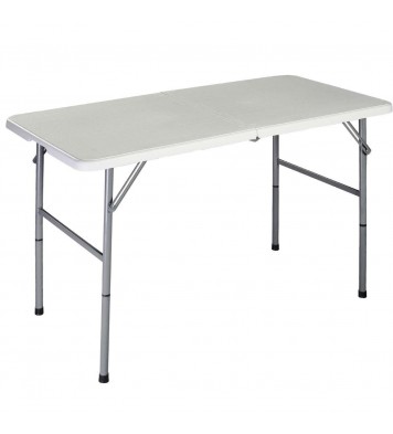 White HDPE Plastic Heavy Duty Indoor Outdoor Folding Table with Steel Frame