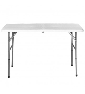 White HDPE Plastic Heavy Duty Indoor Outdoor Folding Table with Steel Frame