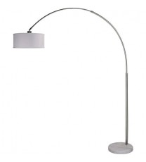 Modern 81-inch Arch Floor Lamp with White Drum Shade and Marble Base