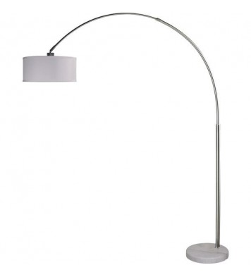 Modern 81-inch Arch Floor Lamp with White Drum Shade and Marble Base