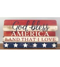 "God Bless America" Wood Sign