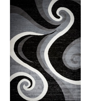 Blacksmith Swish Gray/Black Area Rug 5 ft. by 7 ft.