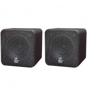 Pyle Home PCB4BK 4" 200-Watt Mini-Cube Bookshelf Speakers (Black)