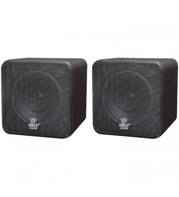 Pyle Home PCB4BK 4" 200-Watt Mini-Cube Bookshelf Speakers (Black)