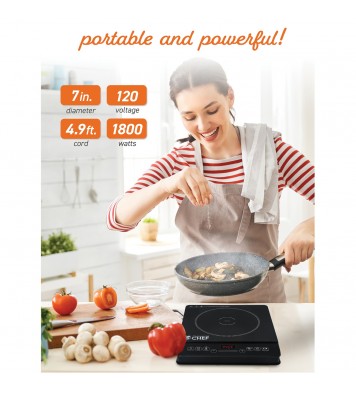 Commercial Chef CHC18MB 1,800-Watt Induction Cooker