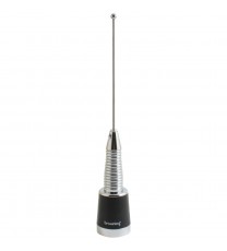 Browning BR-158-S 200-Watt Pretuned Wide-Band 144 MHz to 174 MHz 2.4-dBd-Gain VHF Silver Antenna with Spring and NMO Mounting