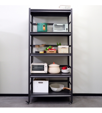 72"H Garage Shelving Bookshelf Kitchen Storage Rack with Wheels