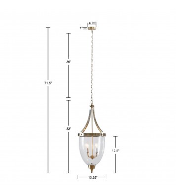 Camden 4-Light Glass Bowl Shaped Chandelier