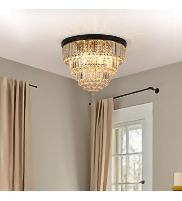 Black luxury modern style crystal lights, large ceiling chandeliers, dining room, living room,bedroom