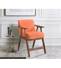 Contemporary Design 1pc Counter Height Chair Stylish Durable Wooden Orange Color Fabric Upholstery Cushioned Seat Backrest Home Furniture