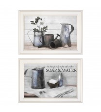 "Soap / Floral" 2-Piece Vignette by Robin-Lee Vieira, White Frame