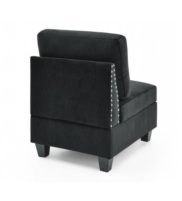 Single Chair for Modular Sectional,Black Velvet (26.5"x31.5"x36")