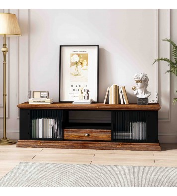 Modern Design TV stand with 2 Storage Cabinets and Drawer,TV Console Table Media Cabinet,for Living Room Bedroom