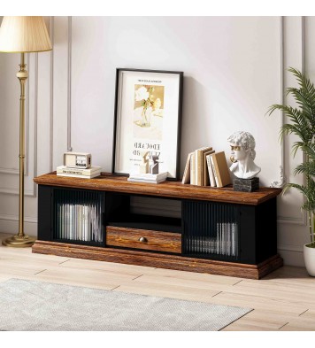 Modern Design TV stand with 2 Storage Cabinets and Drawer,TV Console Table Media Cabinet,for Living Room Bedroom