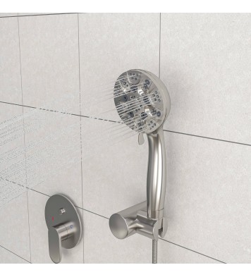 10" Rain Shower Head Systems, Dual Shower Heads, Brushed Nickel,Wall Mounted shower