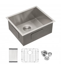 23 Inch Undermount Sink - Single Bowl Stainless Steel Kitchen Sink 18 Gauge 9 Inch Deep Kitchen Sink Basin