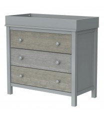 3-Drawer Changer Dresser with Removable Changing Tray in Gray