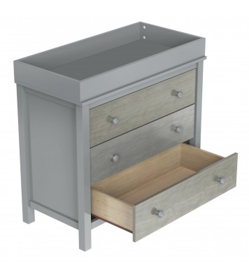 3-Drawer Changer Dresser with Removable Changing Tray in Gray