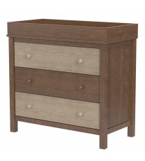 3-Drawer Changer Dresser with Removable Changing Tray in Brown