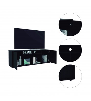 Falmouth Rectangle 3-Shelf TV Stand Black Wengue