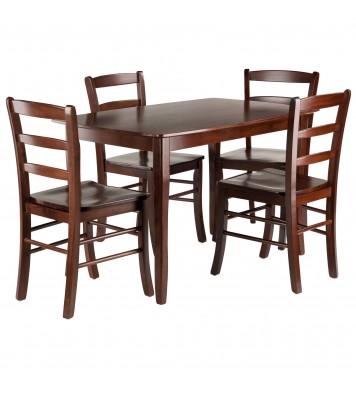 Inglewood 5-Pc Dining Table with Ladder-back Chairs; Natural