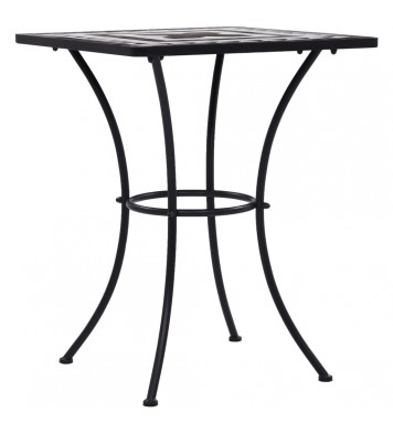 Mosaic Bistro Table Black and White 23.6" Ceramic