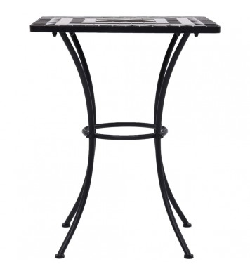 Mosaic Bistro Table Black and White 23.6" Ceramic