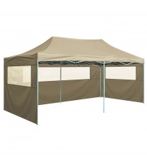 Professional Folding Party Tent with 4 Sidewalls 9.8'x19.7' Steel Cream