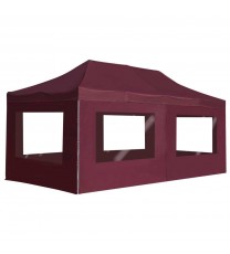 Professional Folding Party Tent with Walls Aluminum 19.7'x9.8' Wine Red