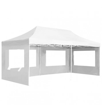 Professional Folding Party Tent with Walls Aluminum 19.7'x9.8' White