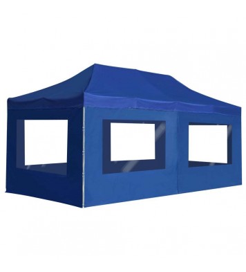 Professional Folding Party Tent with Walls Aluminum 19.7'x9.8' Blue