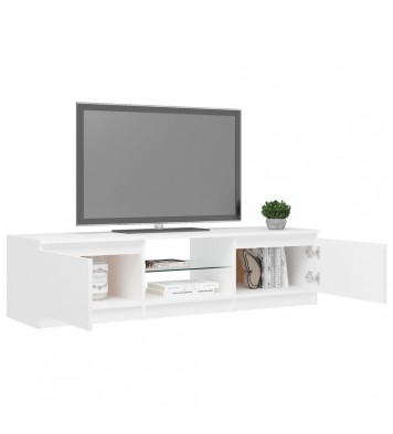 TV Cabinet with LED Lights White 55.1"x15.7"x14"