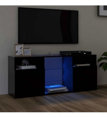 TV Cabinet with LED Lights Black 47.2"x11.8"x19.7"