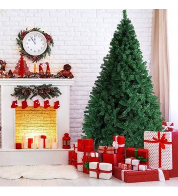 Bosonshop 9 FT High Artificial Christmas Pine Tree Fake Xmas Tree 1850 Tips Full Tree W/ Solid Metal Stand