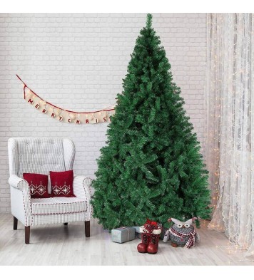 Bosonshop 9 FT High Artificial Christmas Pine Tree Fake Xmas Tree 1850 Tips Full Tree W/ Solid Metal Stand