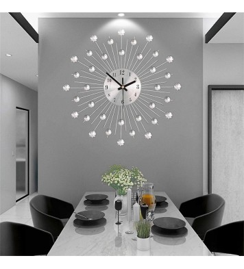 Radial Sunburst Diamond Silent Wall Clock Modern Home Decoration