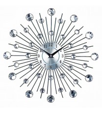 Radial Sunburst Diamond Silent Wall Clock Modern Home Decoration