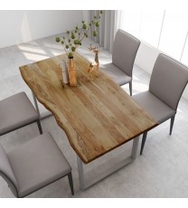 Dining Table 63"x31.5"x29.9" Solid Acacia Wood