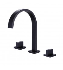 Matte Black 2-Handle 3 Holes Widespread Bathroom Sink Faucet Solid Brass RBF65020MB