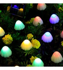 LED Outdoor Solar Garden Lights Waterproof Mushroom String Lawn Lamps Cute Fairy Light Landscape Lamp Path Yard Lawn Patio Decor