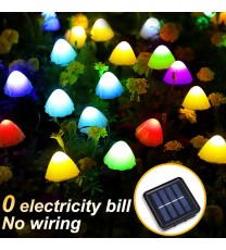 LED Outdoor Solar Garden Lights Waterproof Mushroom String Lawn Lamps Cute Fairy Light Landscape Lamp Path Yard Lawn Patio Decor